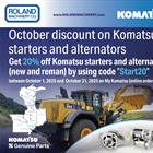 Komatsu Starters and Alternators Deal