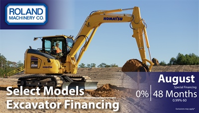 Excavator financing: select models