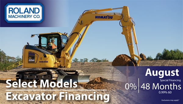 Excavator financing: select models